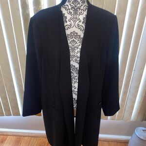 Women's Calvin Klein Black Open Front Black Blazer Jacket Sz 20 W NWOT